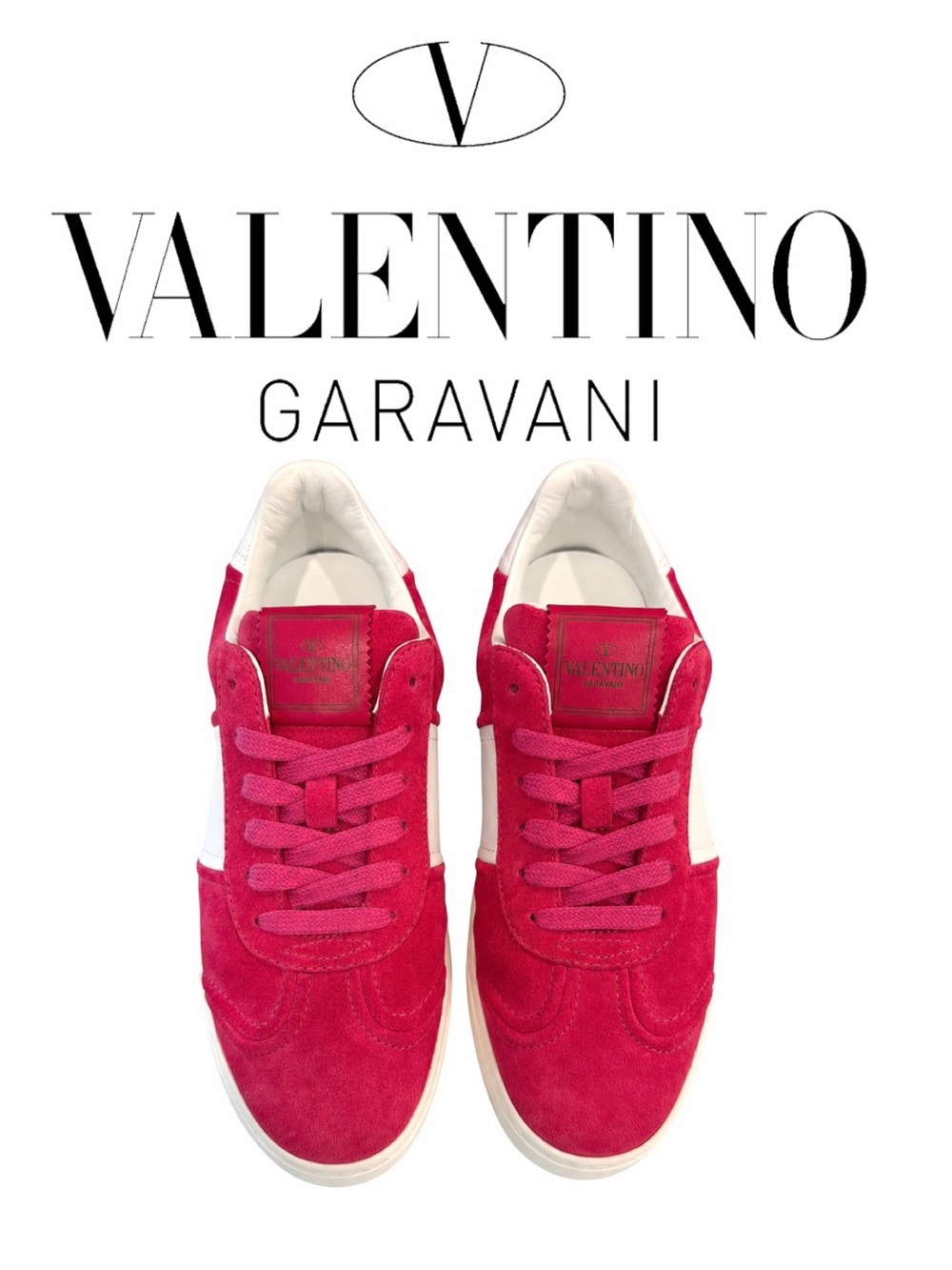 Valentino Garavani Women’s Pink Fuchsia White rockstud trainers